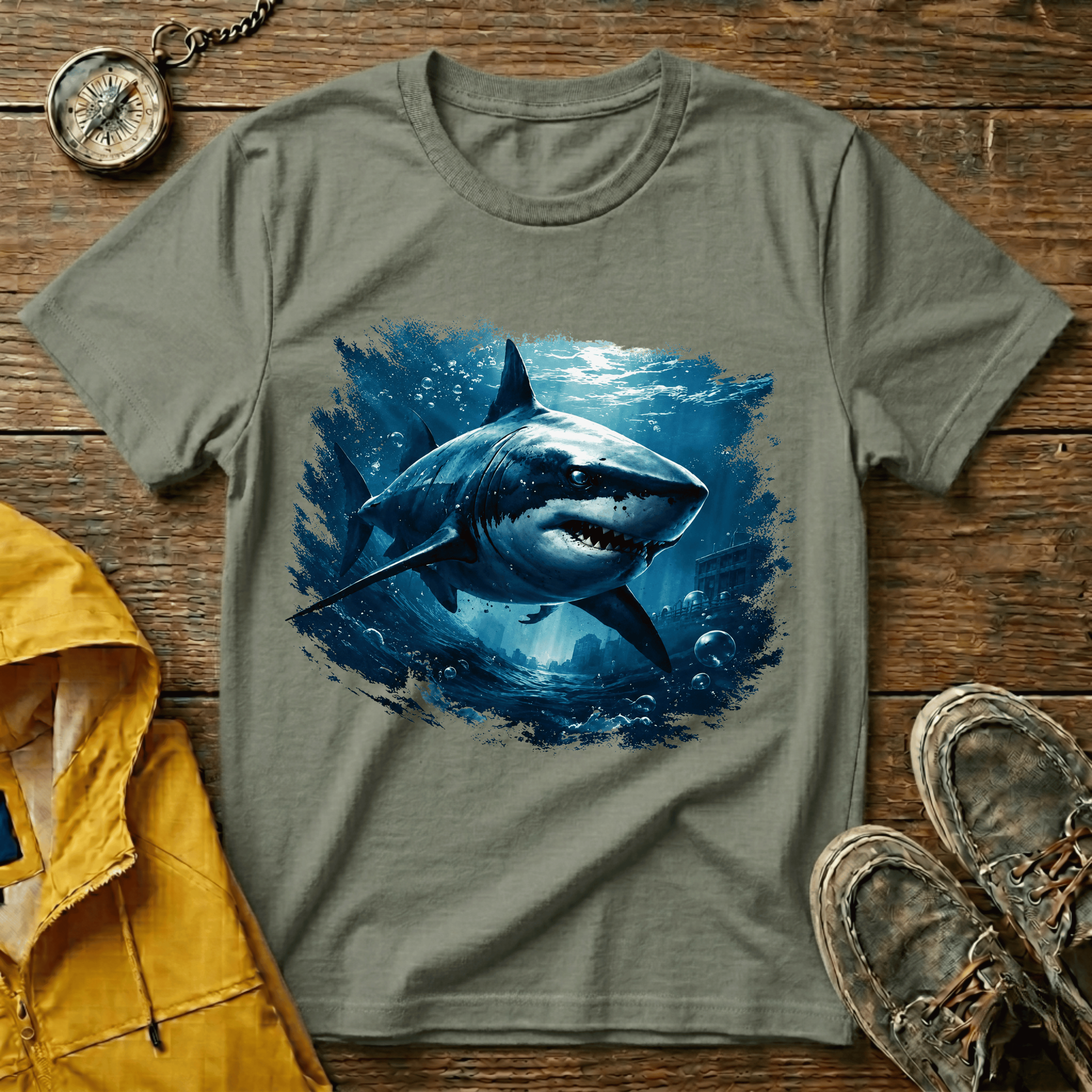 Shark Graphic T-Shirt — Ocean Predator Illustration Tee