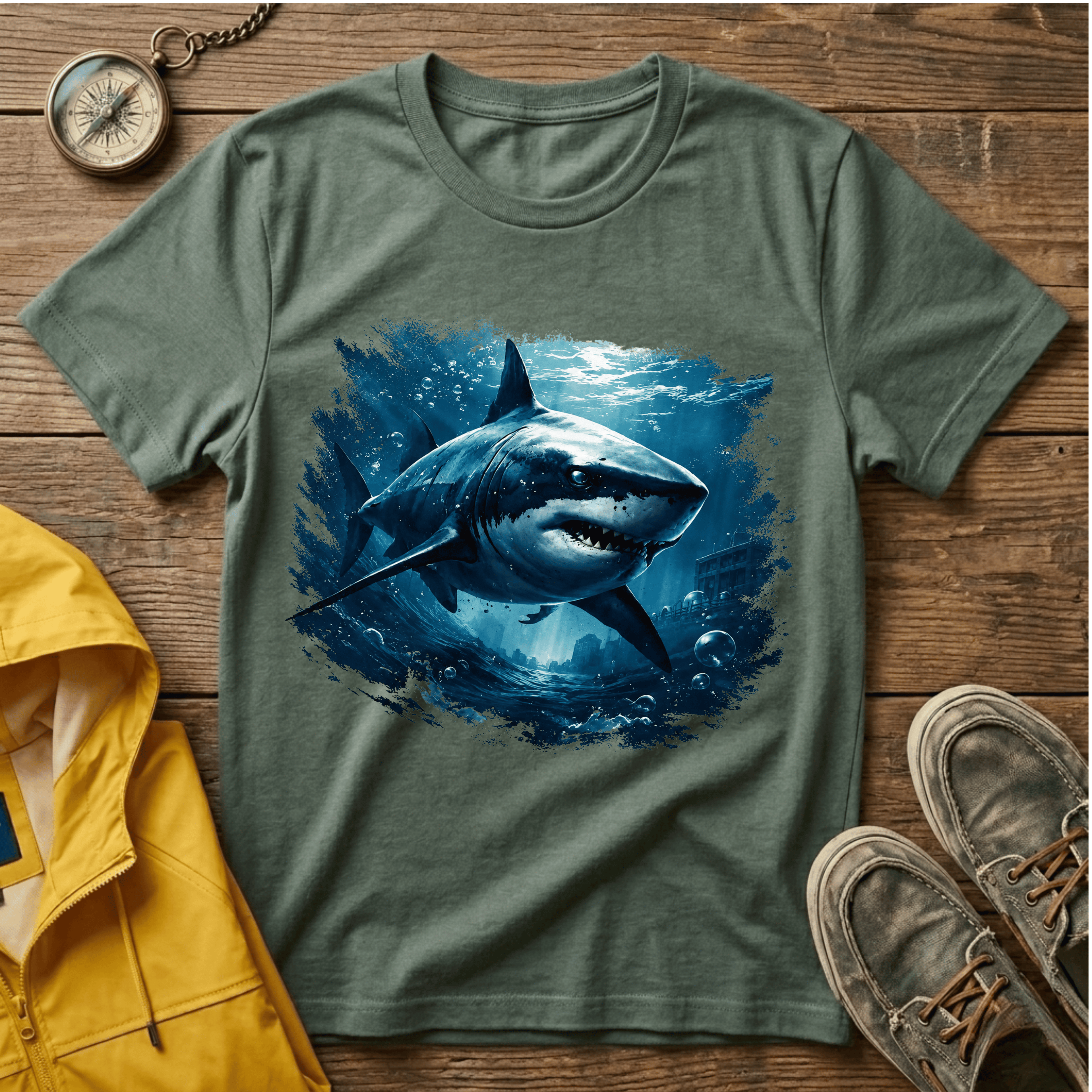 Shark Graphic T-Shirt — Ocean Predator Illustration Tee
