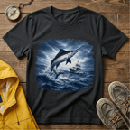 Marlin Ocean T-Shirt — Vintage Leaping Sailfish Sea Graphic Tee