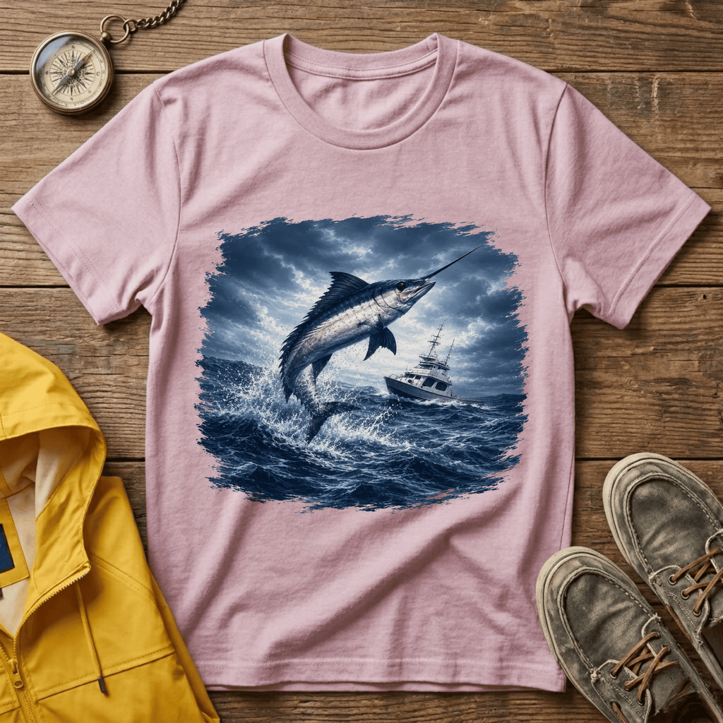 Marlin Ocean T-Shirt — Vintage Leaping Sailfish Sea Graphic Tee