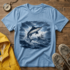 Marlin Ocean T-Shirt — Vintage Leaping Sailfish Sea Graphic Tee
