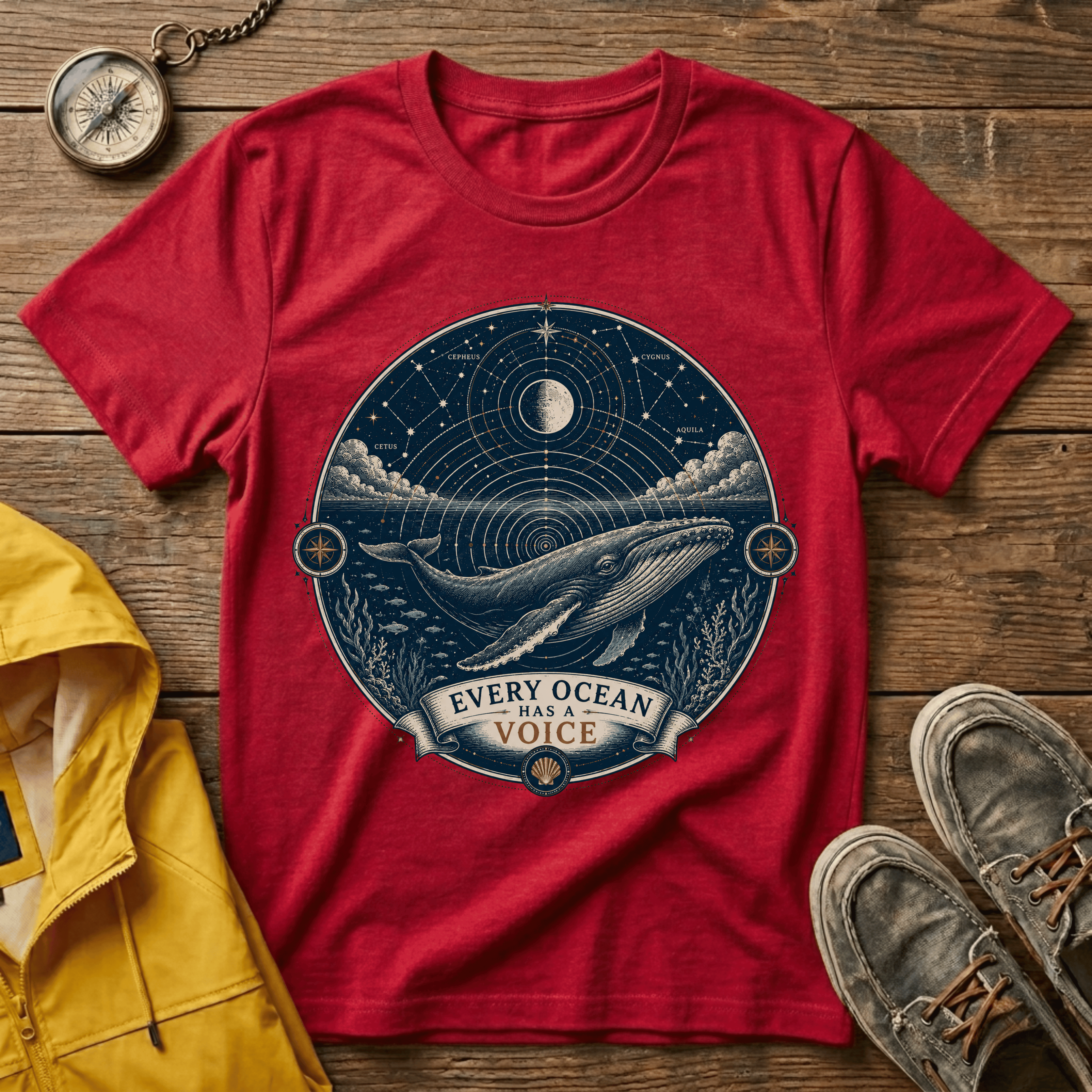 T-Shirt — Moonlit Ocean Graphic Tee “Every Ocean Has a Voice”
