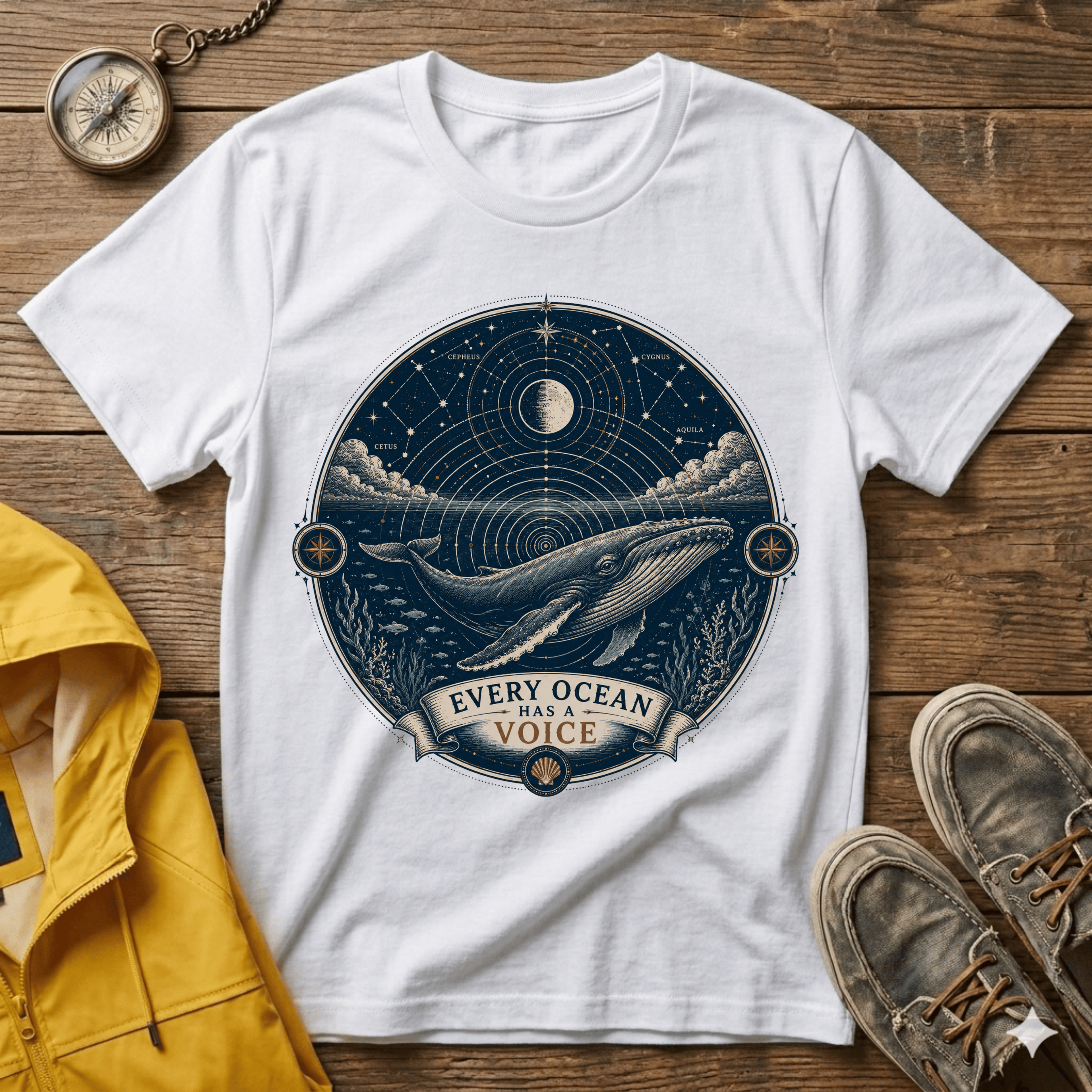 T-Shirt — Moonlit Ocean Graphic Tee “Every Ocean Has a Voice”