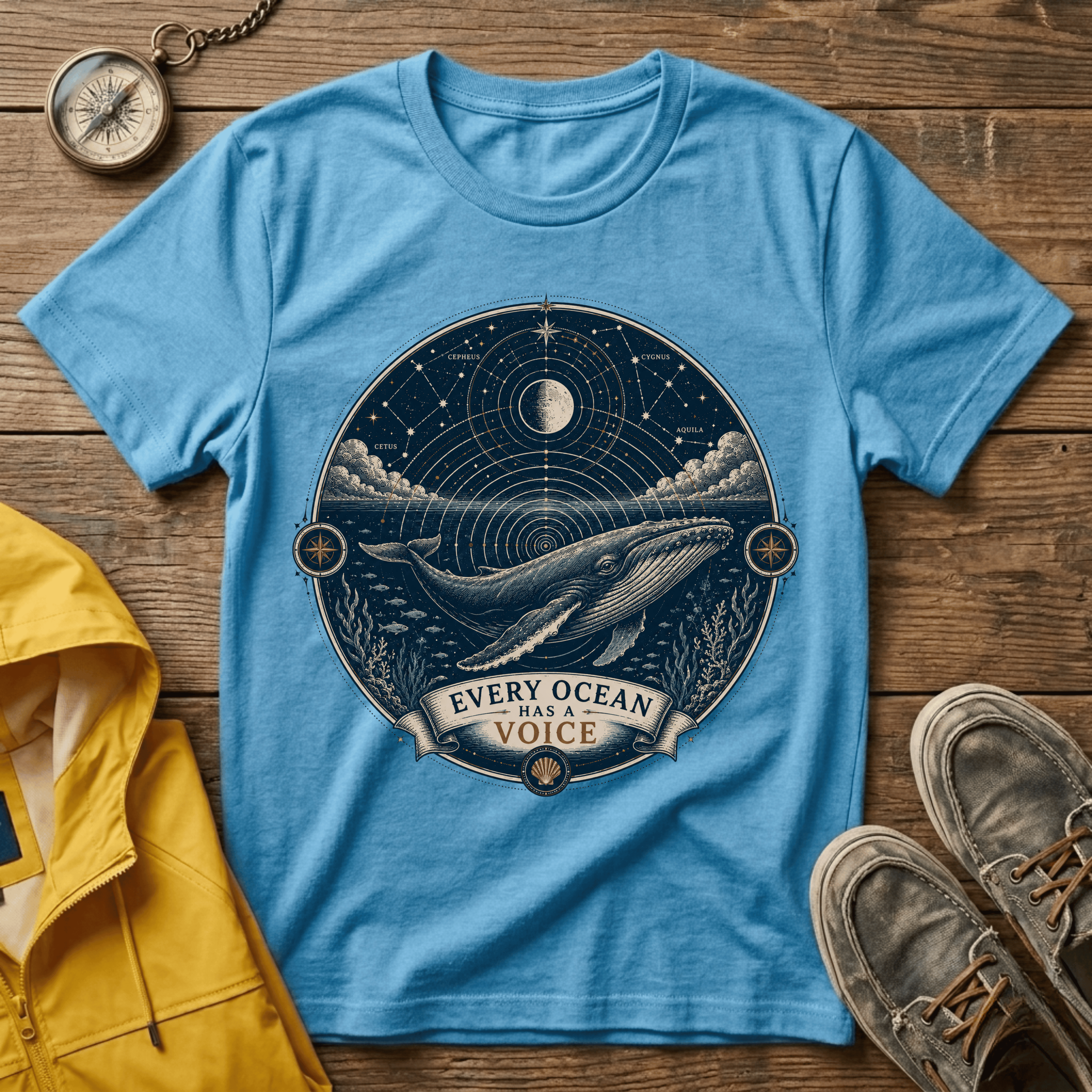 T-Shirt — Moonlit Ocean Graphic Tee “Every Ocean Has a Voice”