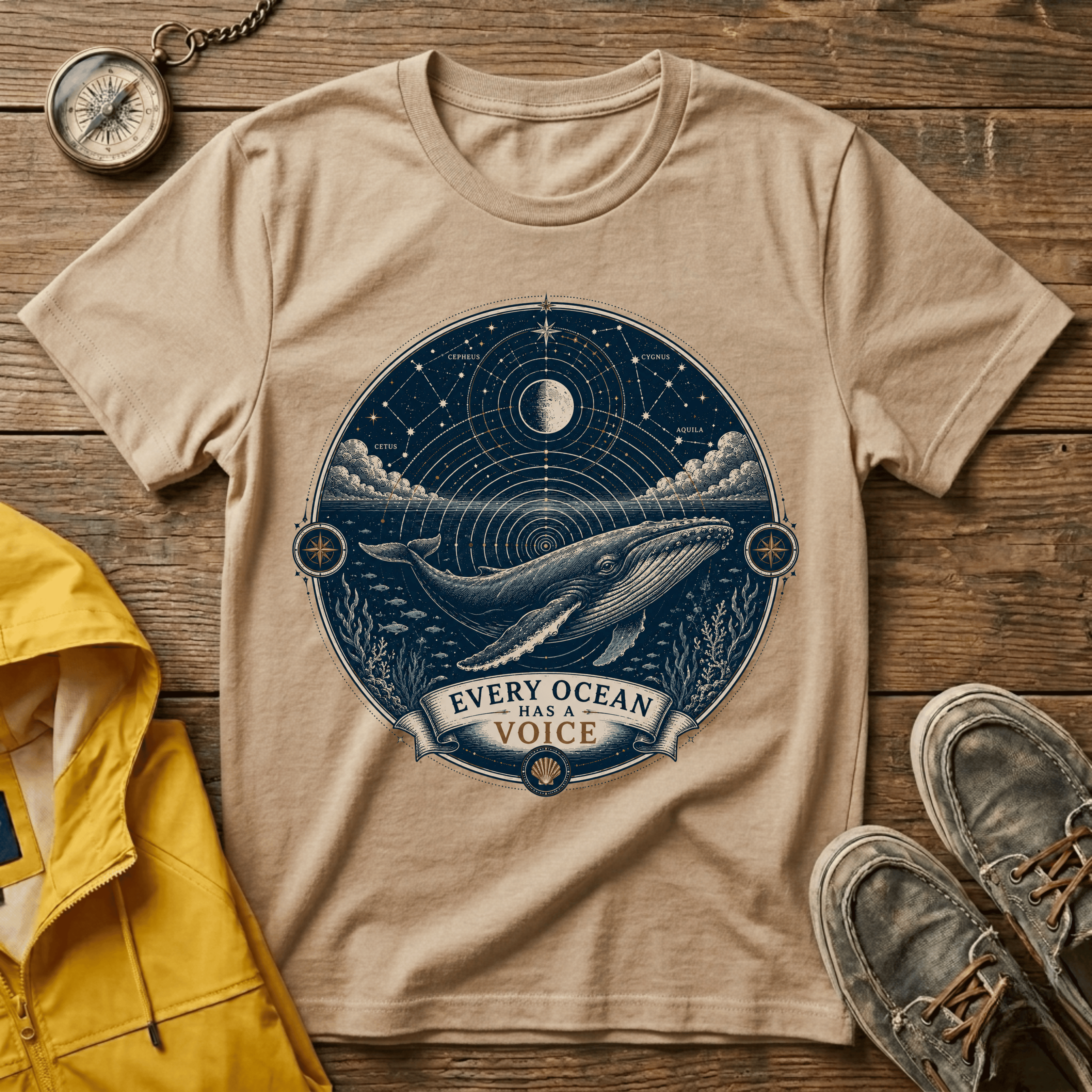 T-Shirt — Moonlit Ocean Graphic Tee “Every Ocean Has a Voice”
