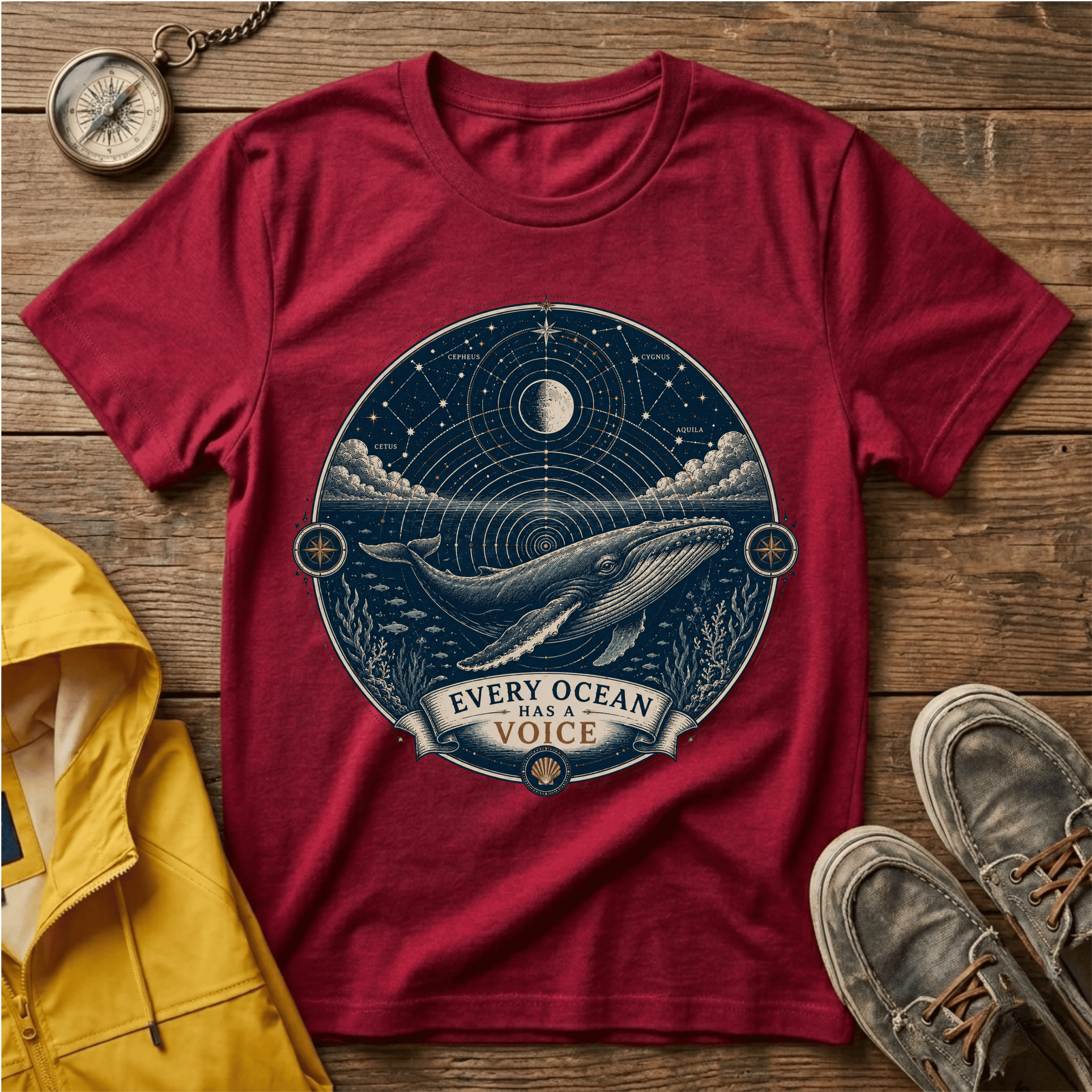 T-Shirt — Moonlit Ocean Graphic Tee “Every Ocean Has a Voice”