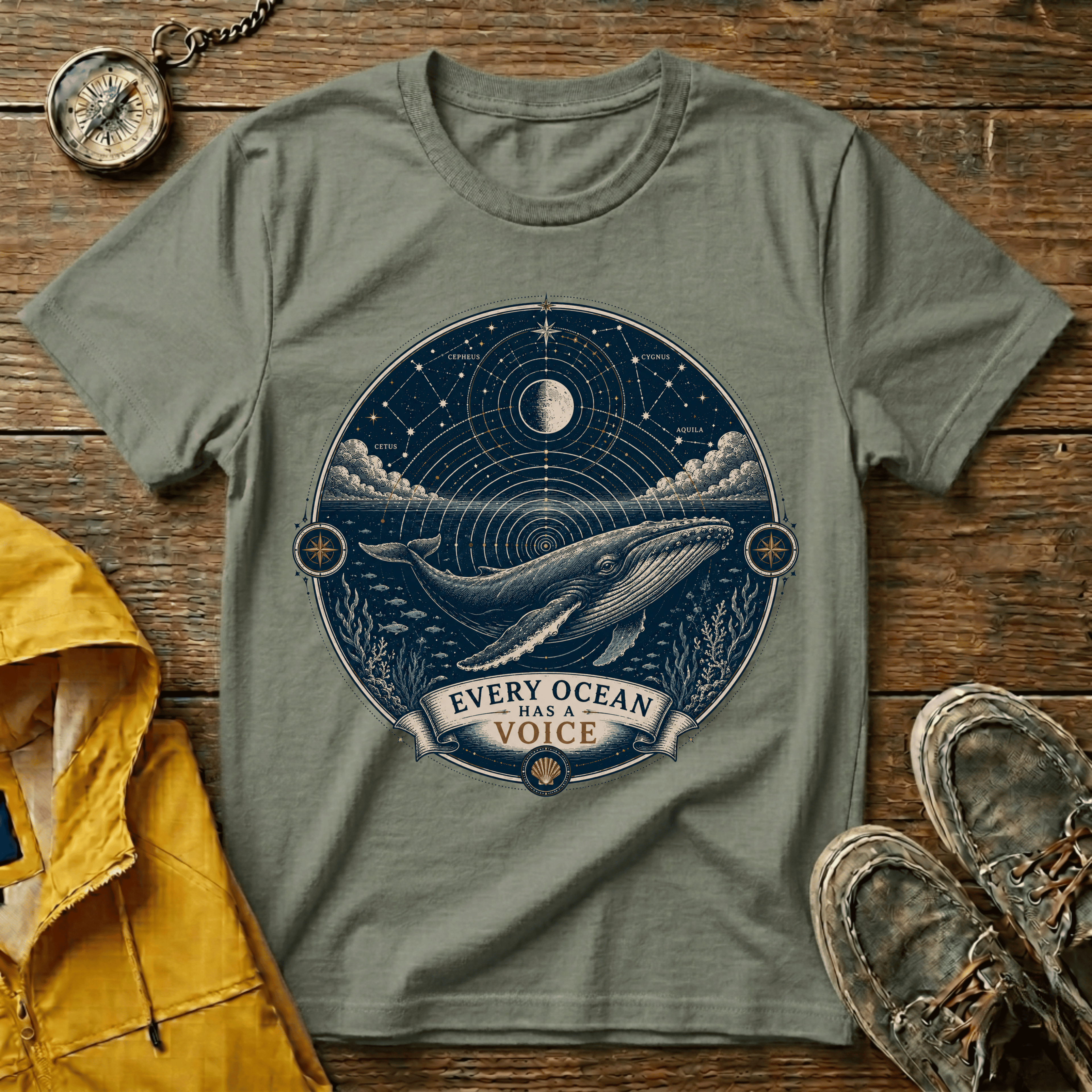 T-Shirt — Moonlit Ocean Graphic Tee “Every Ocean Has a Voice”