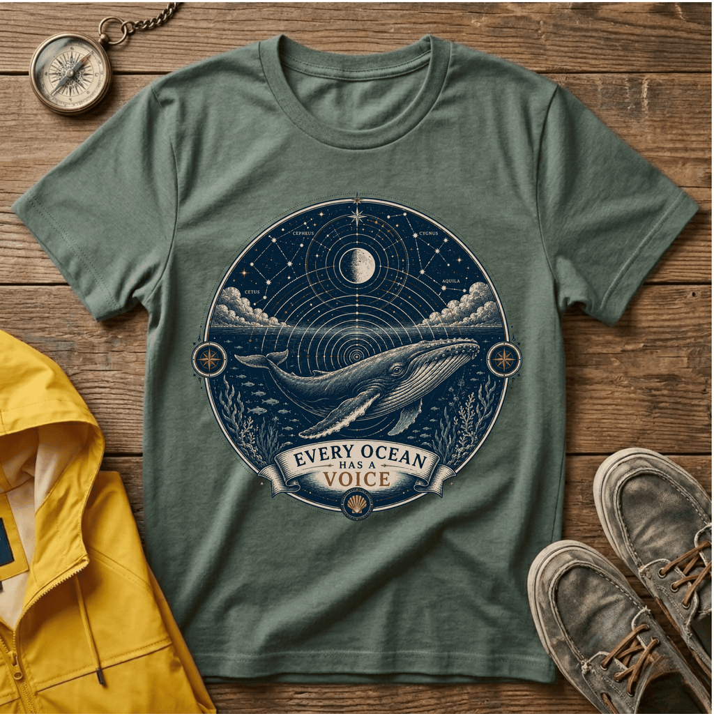 T-Shirt — Moonlit Ocean Graphic Tee “Every Ocean Has a Voice”