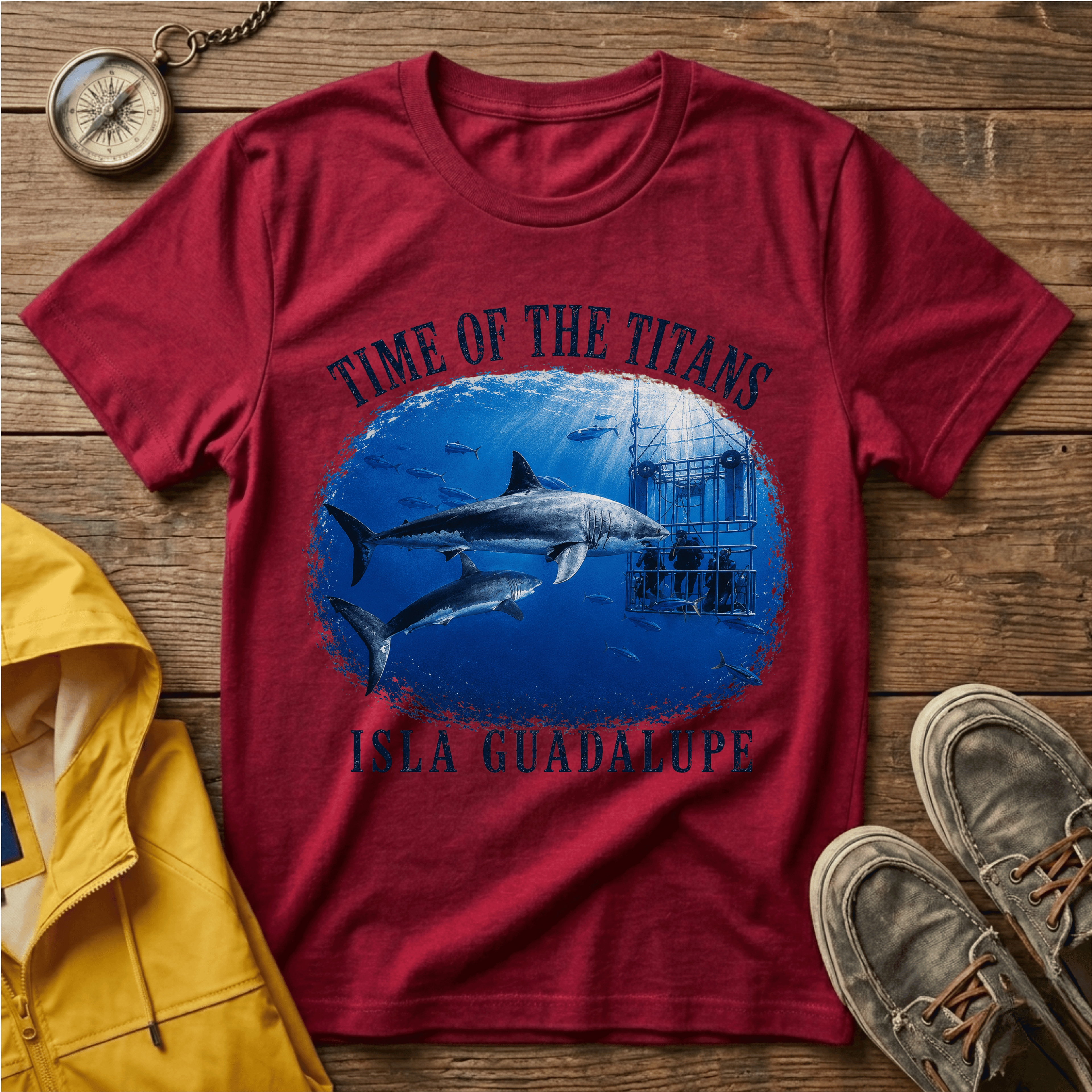 Time of the Titans Shark Tee — Isla Guadalupe Ocean Wildlife Shirt