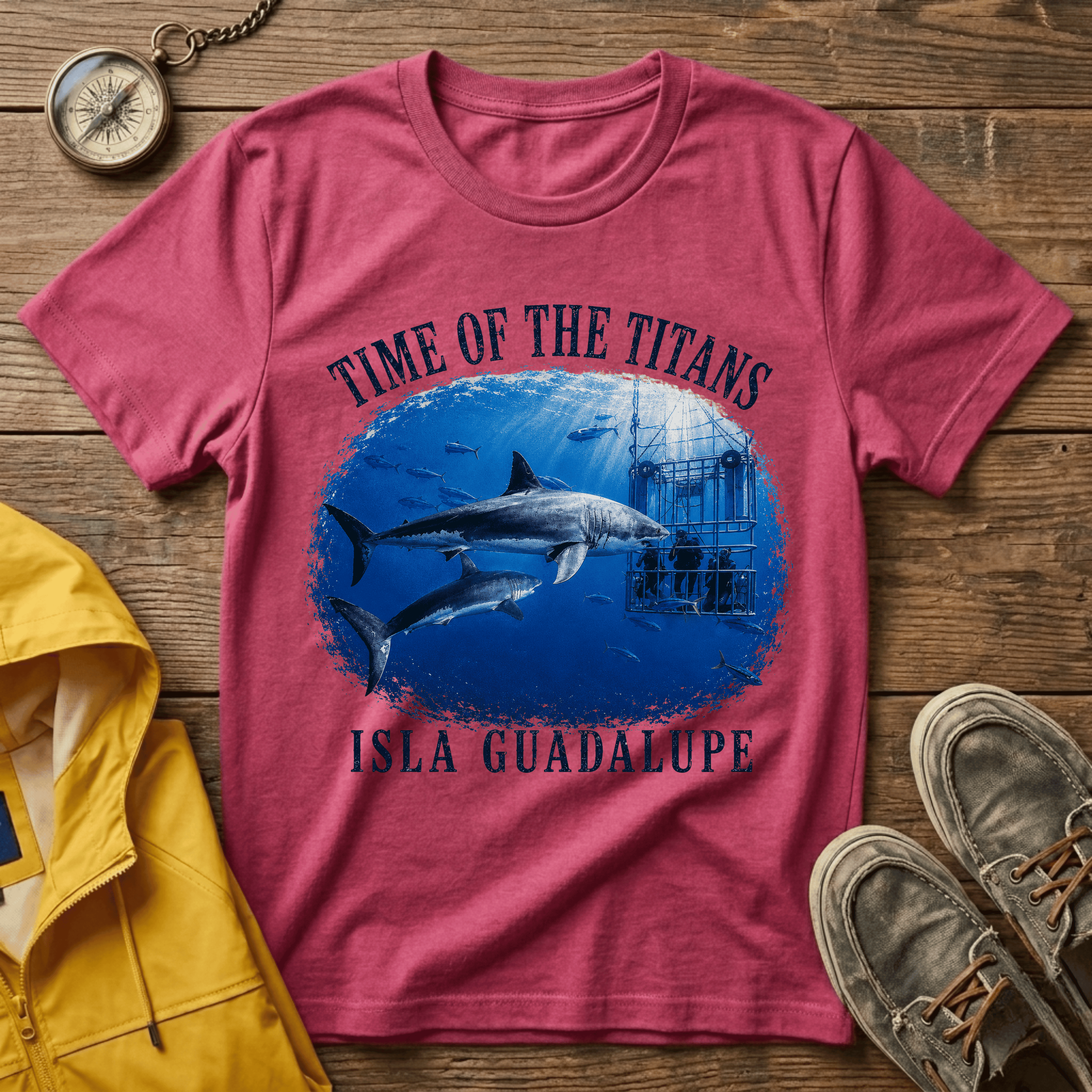 Time of the Titans Shark Tee — Isla Guadalupe Ocean Wildlife Shirt