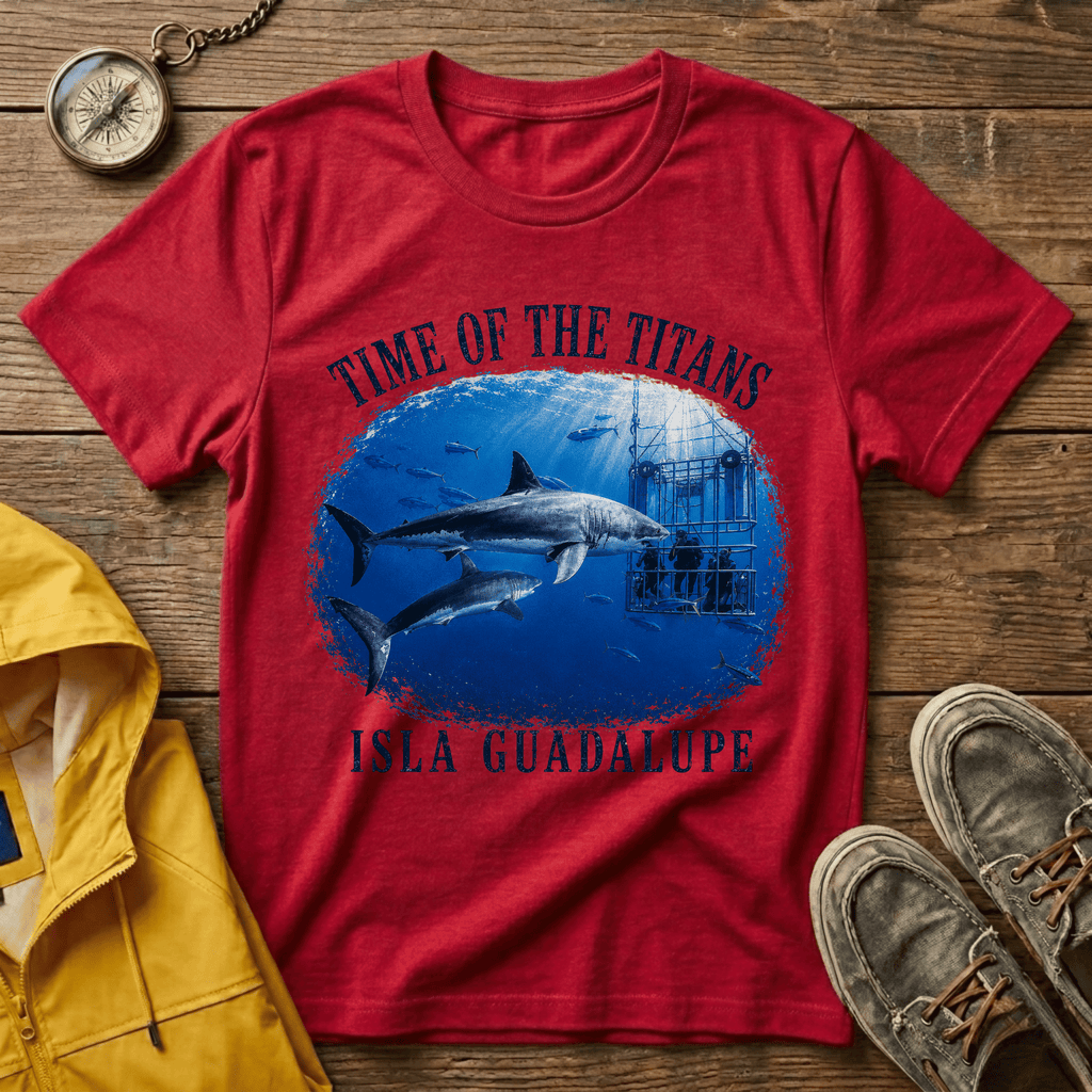 Time of the Titans Shark Tee — Isla Guadalupe Ocean Wildlife Shirt
