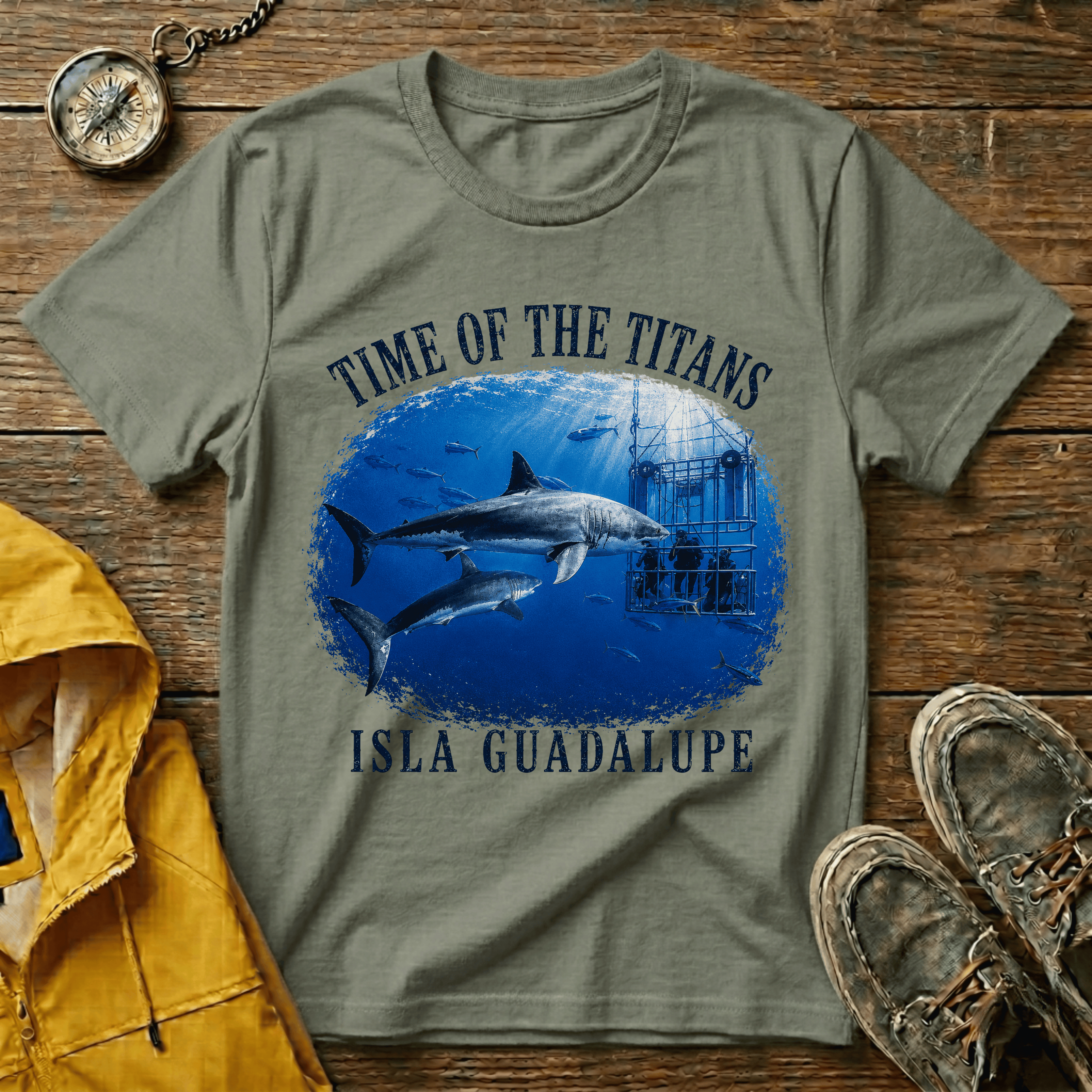 Time of the Titans Shark Tee — Isla Guadalupe Ocean Wildlife Shirt