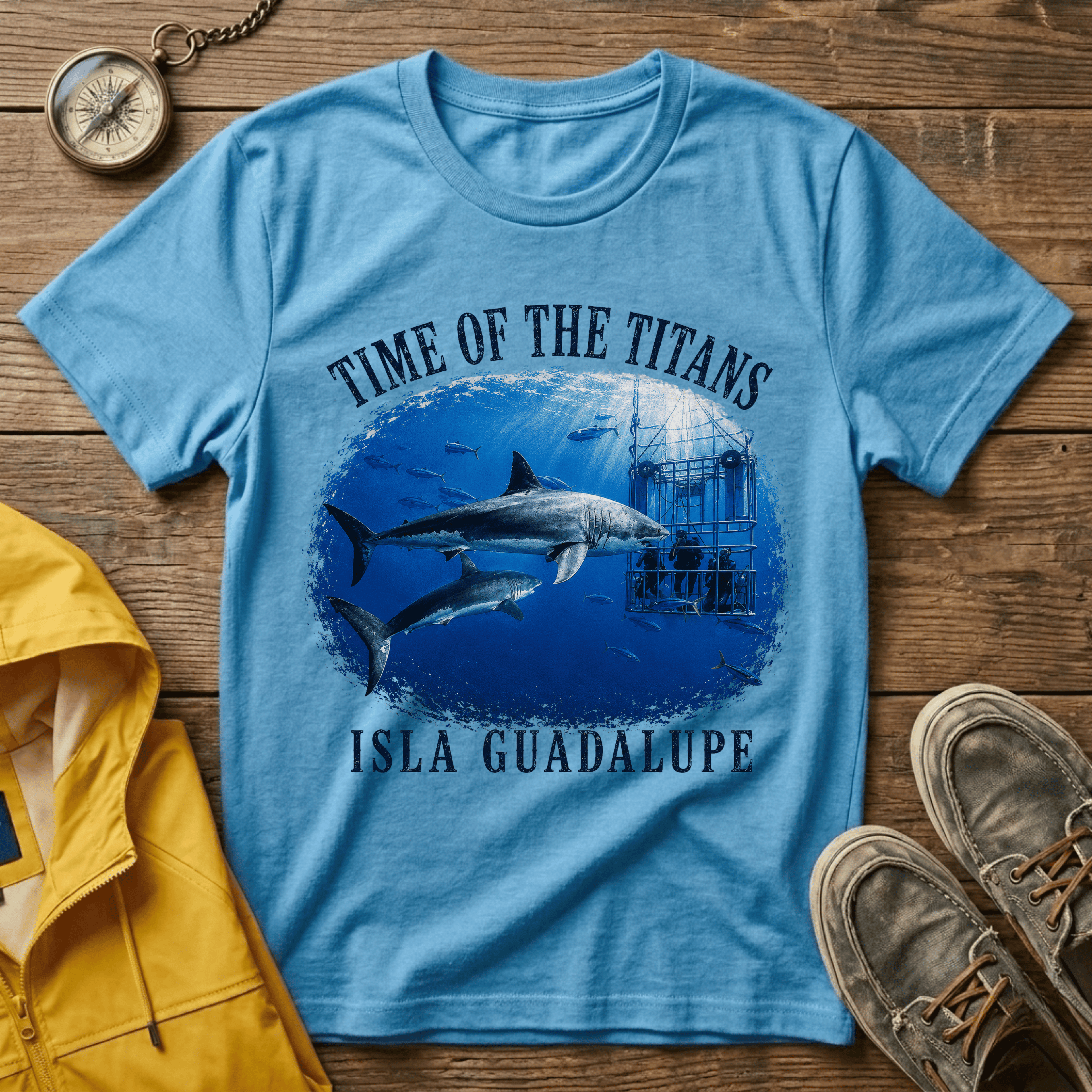 Time of the Titans Shark Tee — Isla Guadalupe Ocean Wildlife Shirt