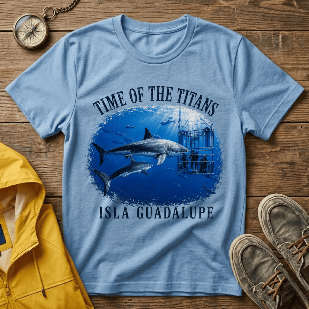 Time of the Titans Shark Tee — Isla Guadalupe Ocean Wildlife Shirt