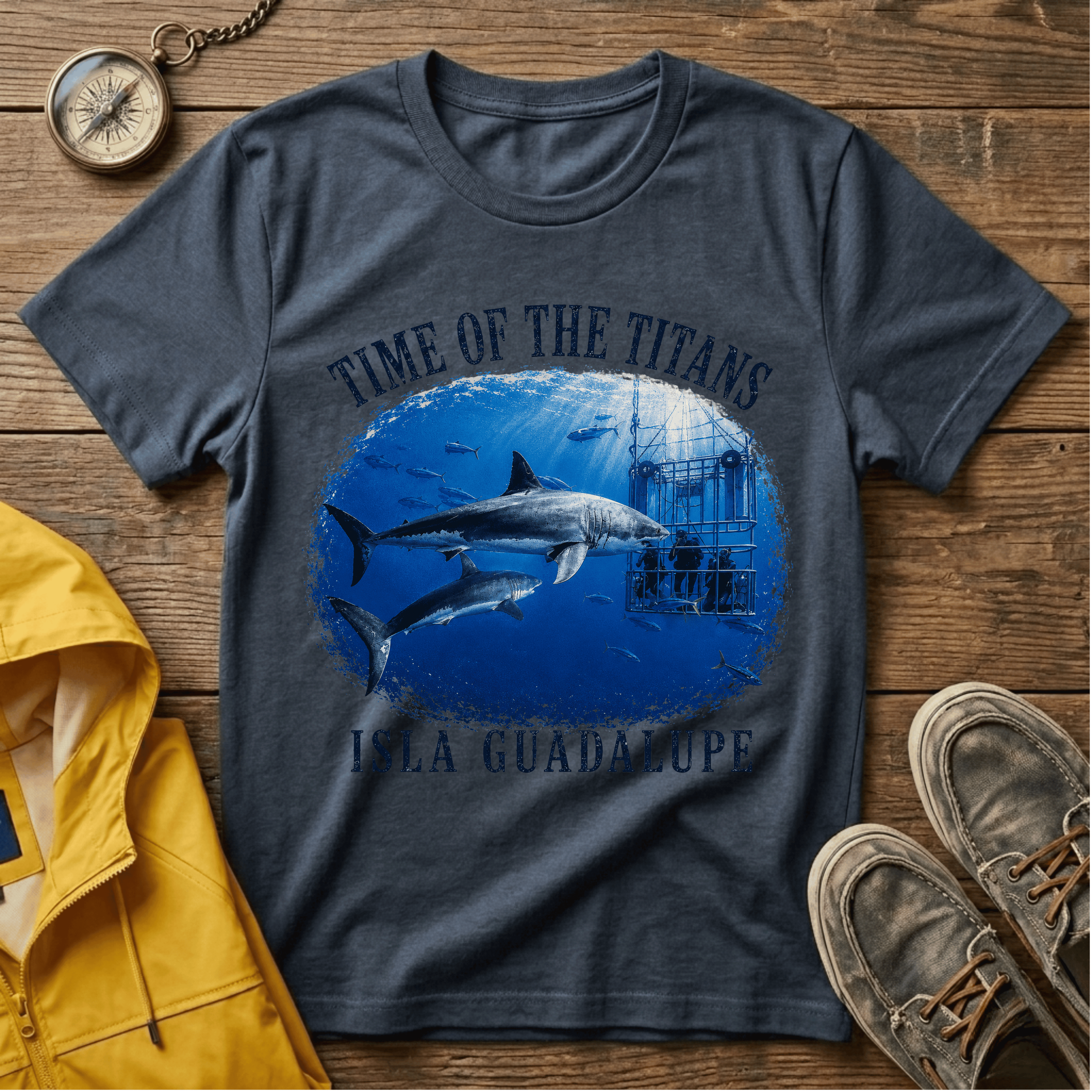 Time of the Titans Shark Tee — Isla Guadalupe Ocean Wildlife Shirt