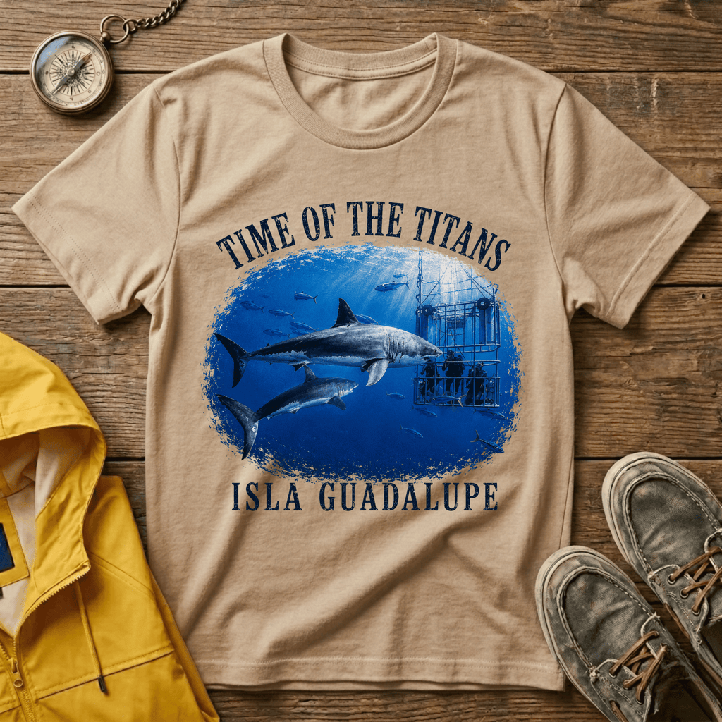 Time of the Titans Shark Tee — Isla Guadalupe Ocean Wildlife Shirt
