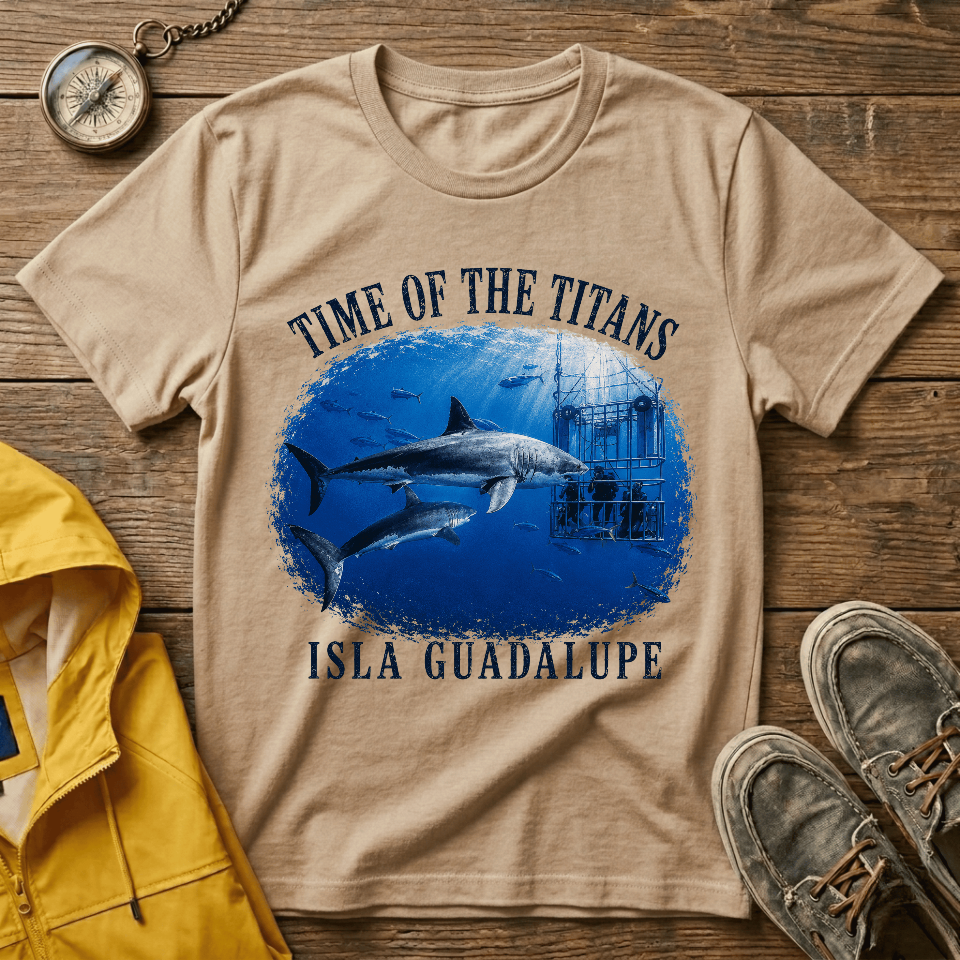 Time of the Titans Shark Tee — Isla Guadalupe Ocean Wildlife Shirt