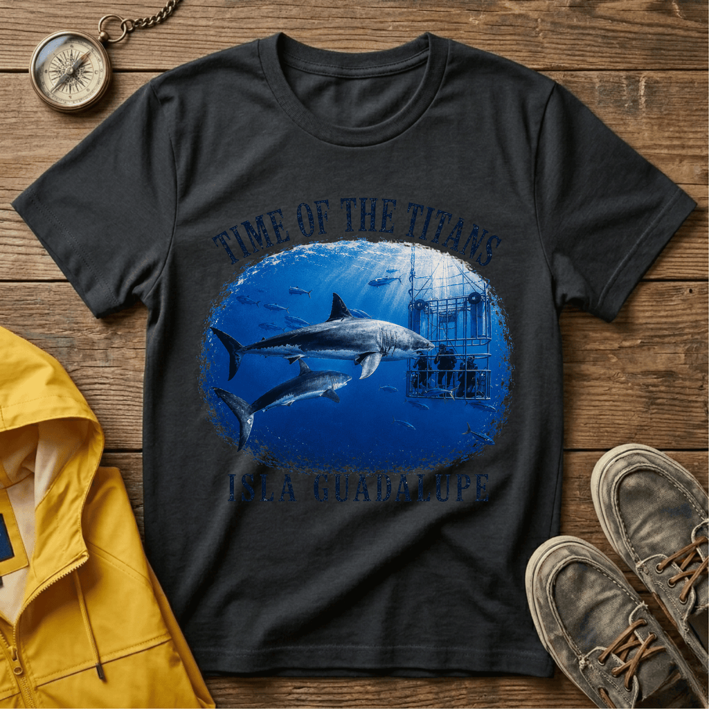 Time of the Titans Shark Tee — Isla Guadalupe Ocean Wildlife Shirt