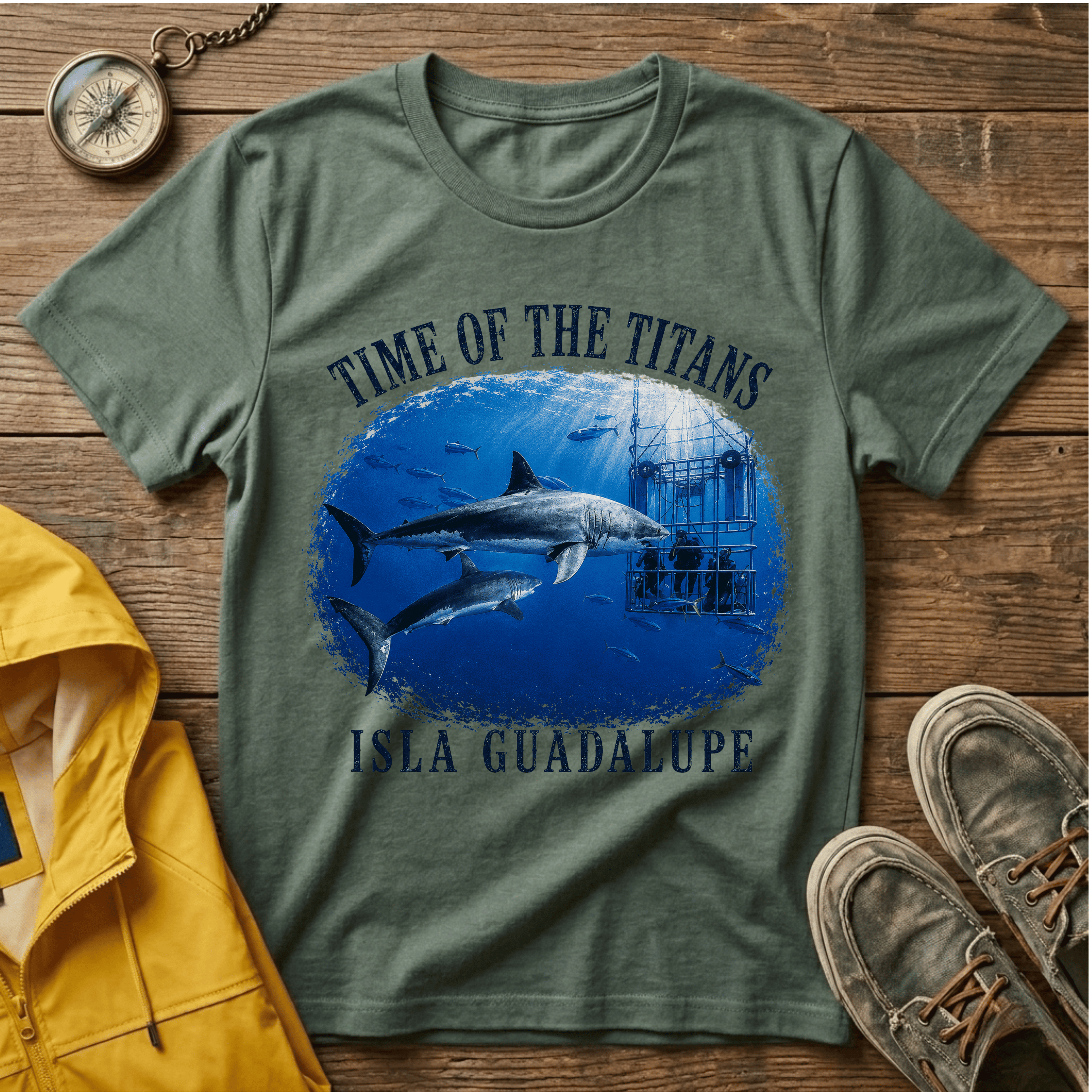 Time of the Titans Shark Tee — Isla Guadalupe Ocean Wildlife Shirt
