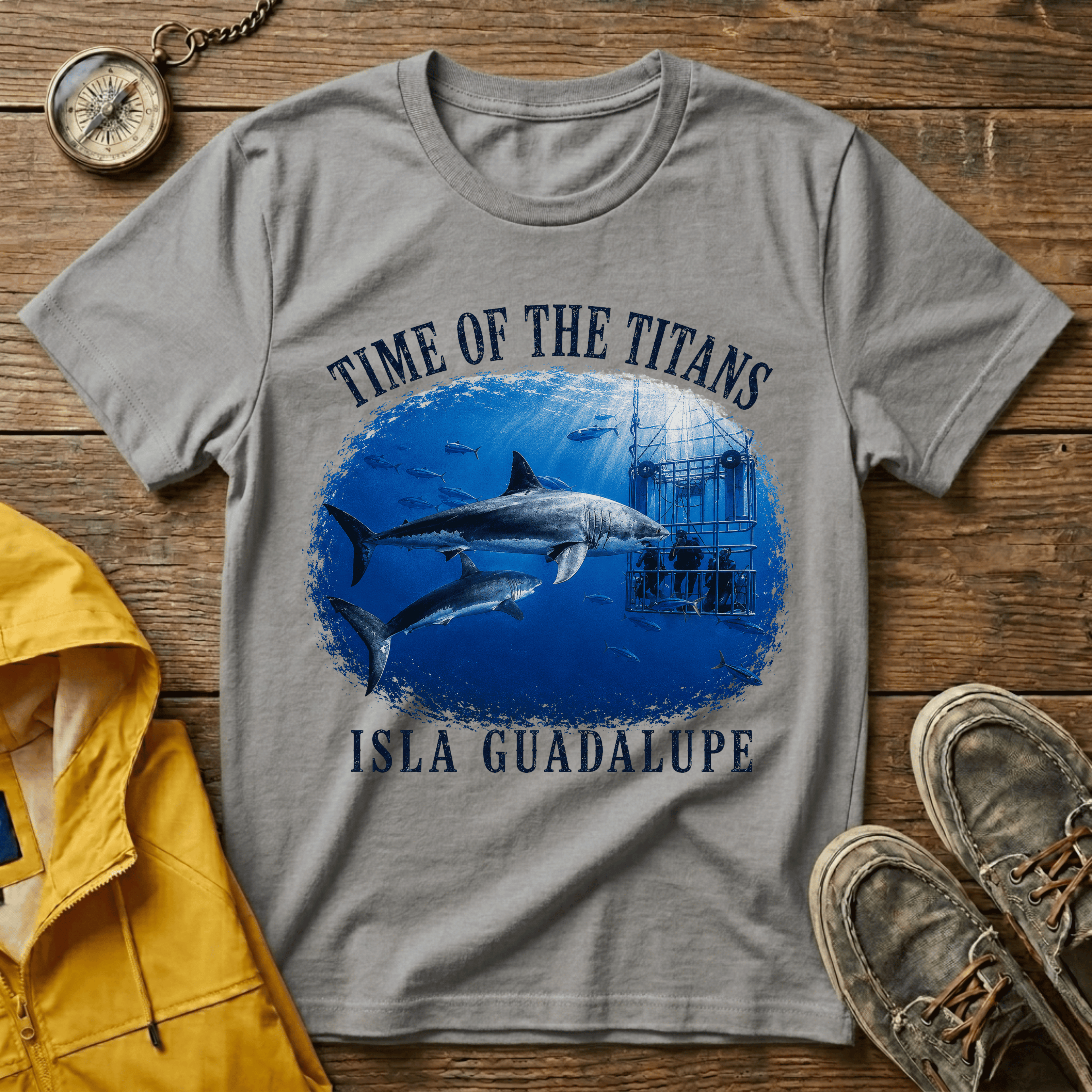 Time of the Titans Shark Tee — Isla Guadalupe Ocean Wildlife Shirt