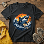 Shark Sunset T-Shirt — Majestic Great White Ocean Graphic Tee