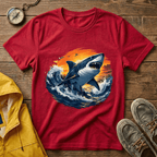 Shark Sunset T-Shirt — Majestic Great White Ocean Graphic Tee