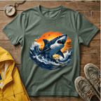 Shark Sunset T-Shirt — Majestic Great White Ocean Graphic Tee
