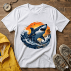 Shark Sunset T-Shirt — Majestic Great White Ocean Graphic Tee