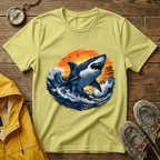 Shark Sunset T-Shirt — Majestic Great White Ocean Graphic Tee