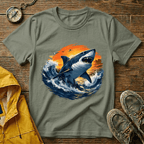 Shark Sunset T-Shirt — Majestic Great White Ocean Graphic Tee