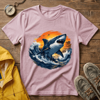 Shark Sunset T-Shirt — Majestic Great White Ocean Graphic Tee