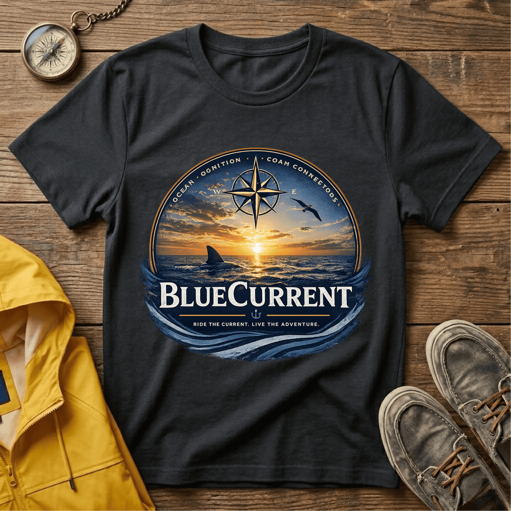 Sunset Compass T-Shirt — BlueCurrent Ocean Sunset Logo Tee