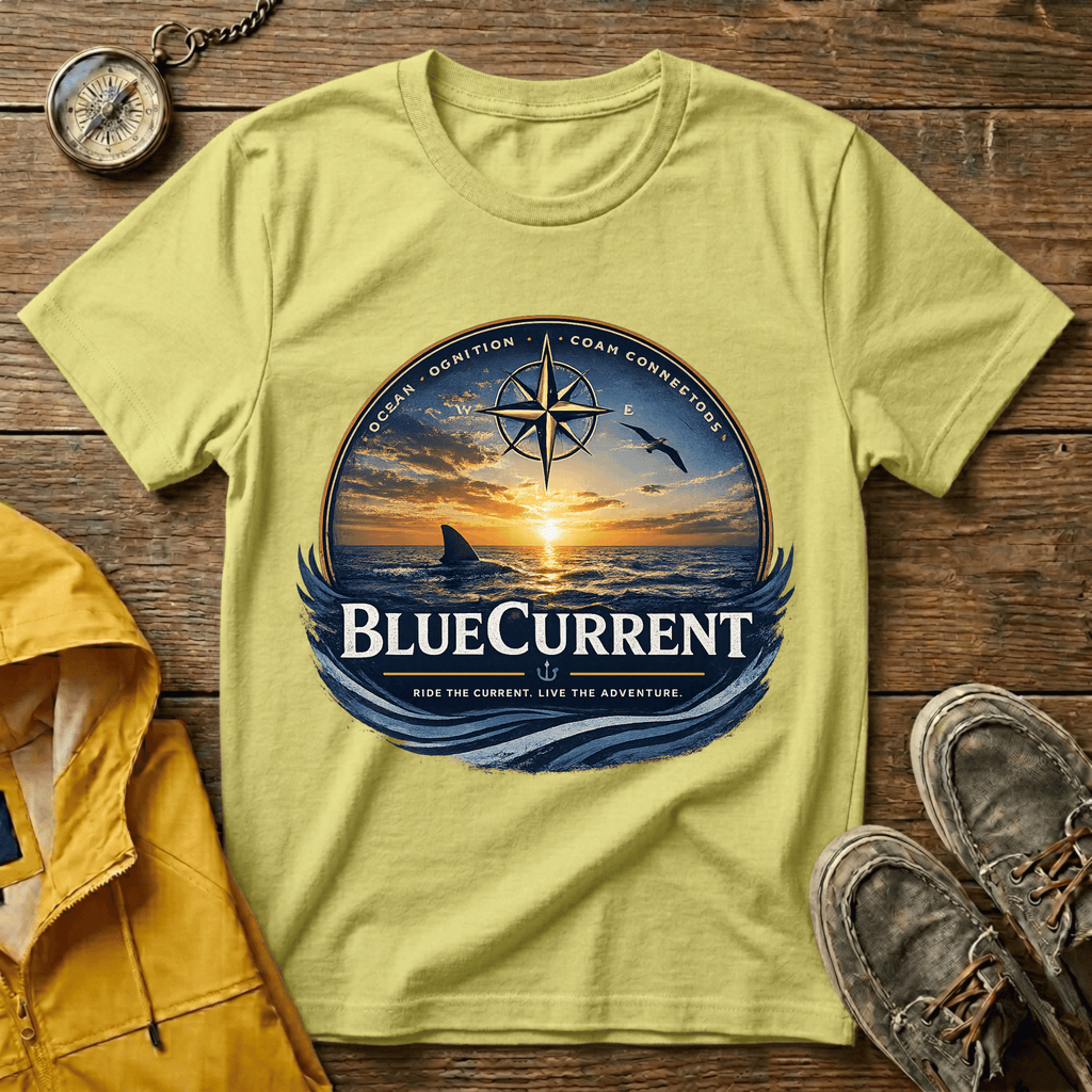 Sunset Compass T-Shirt — BlueCurrent Ocean Sunset Logo Tee