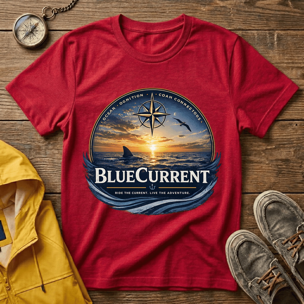 Sunset Compass T-Shirt — BlueCurrent Ocean Sunset Logo Tee