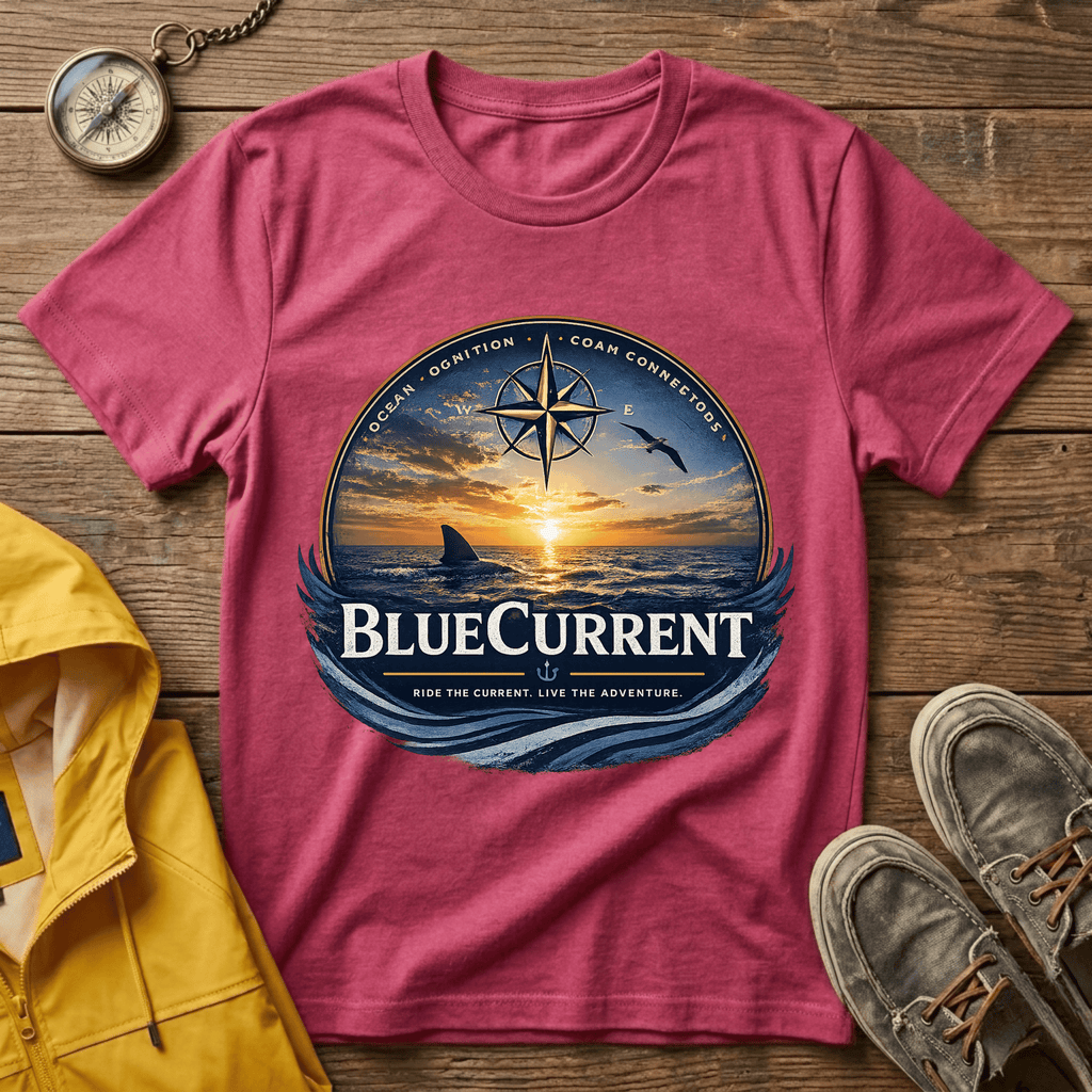 Sunset Compass T-Shirt — BlueCurrent Ocean Sunset Logo Tee