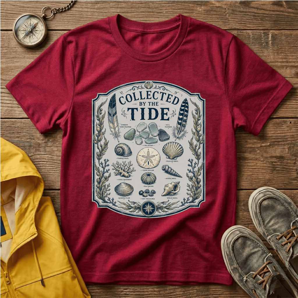 Collected by the Tide T-Shirt — Beachcomber Shell & Sea Glass Graphic Tee