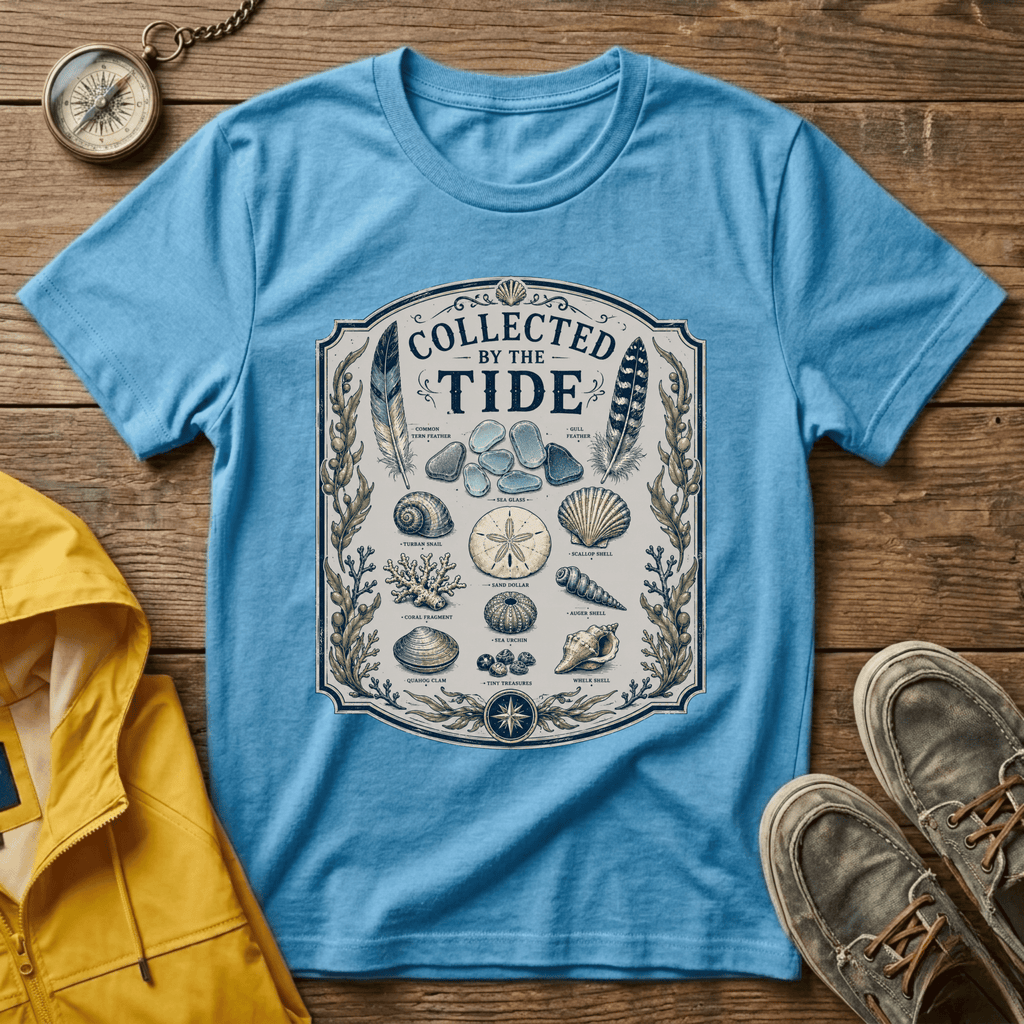 Collected by the Tide T-Shirt — Beachcomber Shell & Sea Glass Graphic Tee