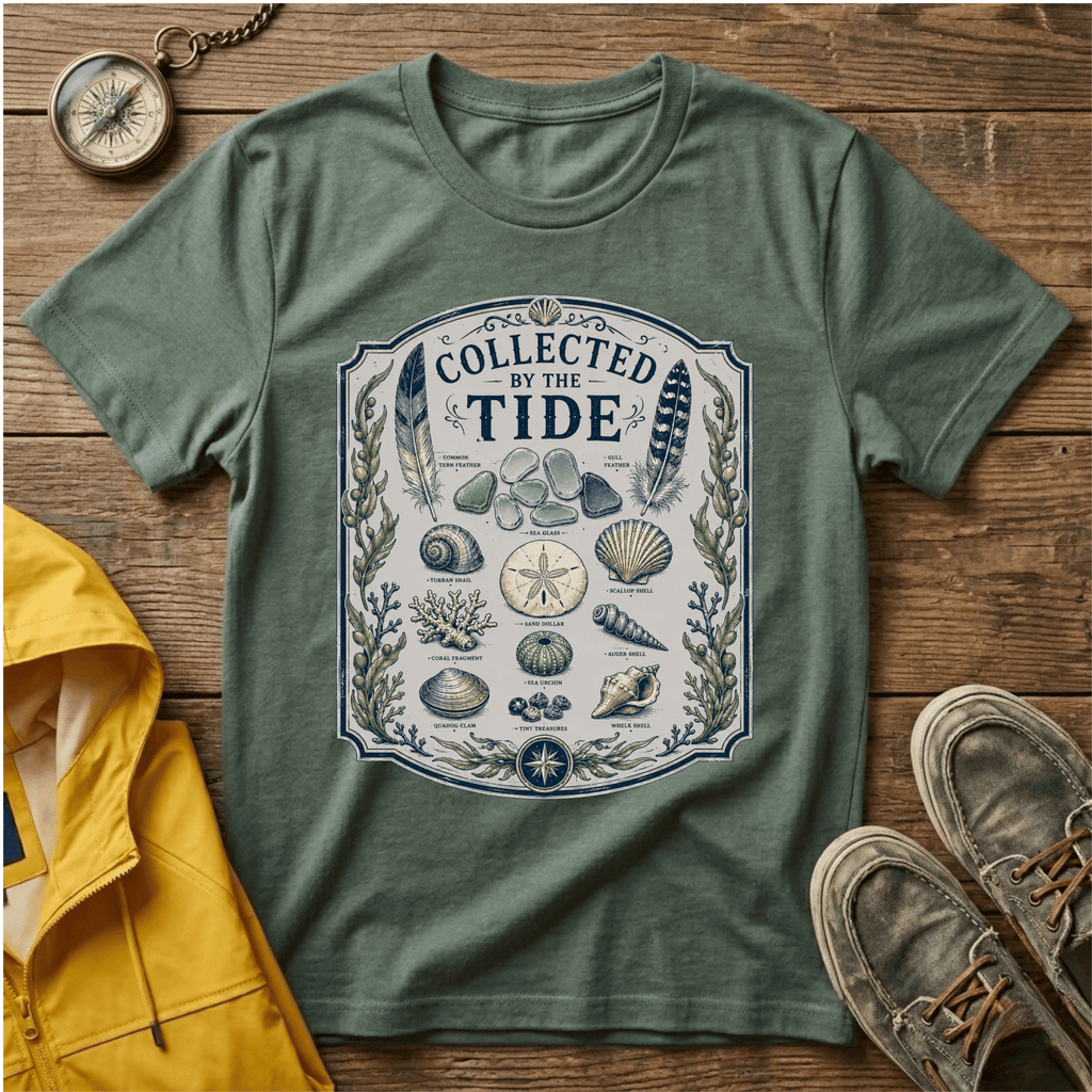 Collected by the Tide T-Shirt — Beachcomber Shell & Sea Glass Graphic Tee