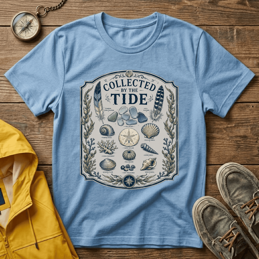 Collected by the Tide T-Shirt — Beachcomber Shell & Sea Glass Graphic Tee