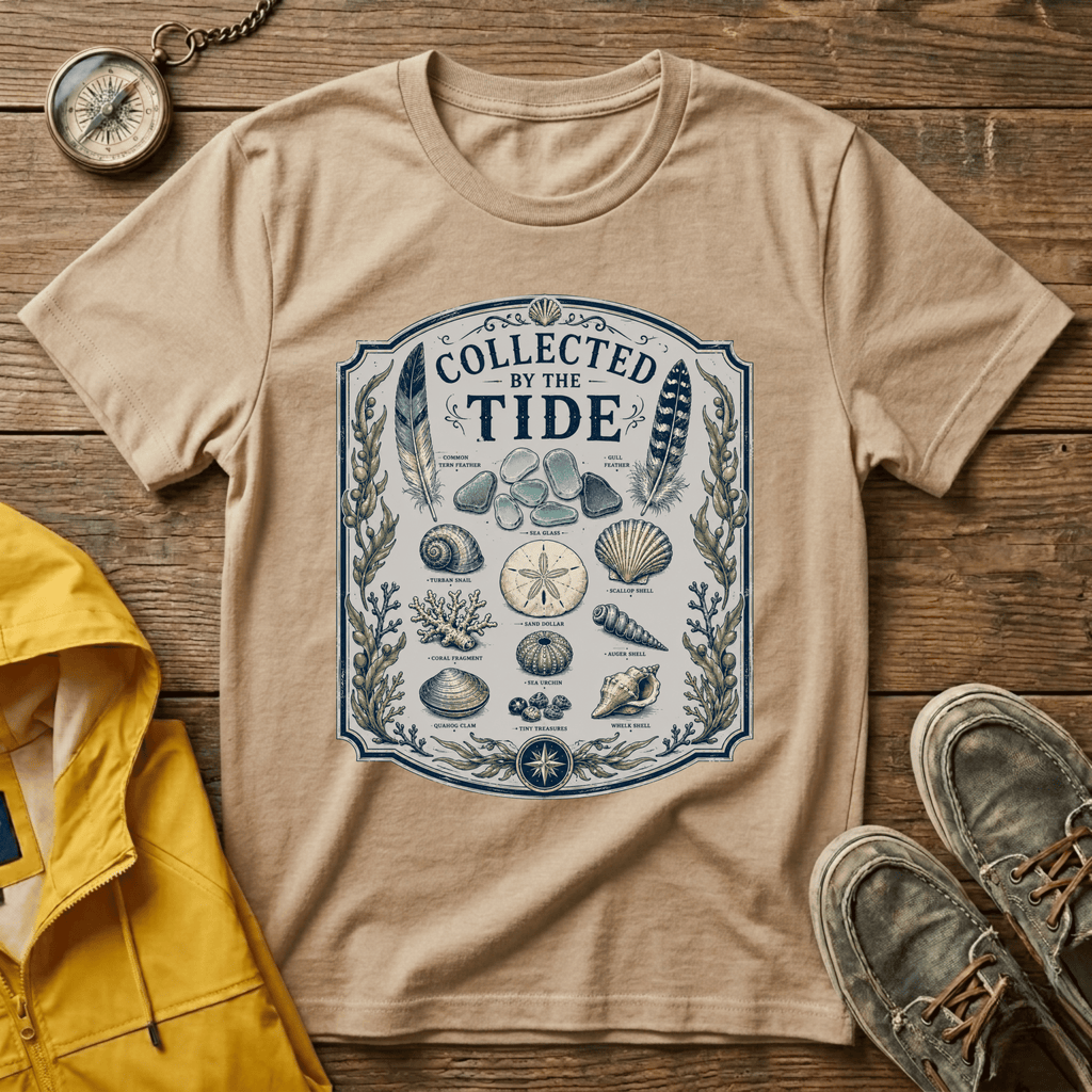 Collected by the Tide T-Shirt — Beachcomber Shell & Sea Glass Graphic Tee
