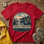 Quiet Waters T-Shirt — Coastal Lighthouse Sunrise Graphic Tee