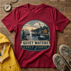 Quiet Waters T-Shirt — Coastal Lighthouse Sunrise Graphic Tee