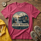 Quiet Waters T-Shirt — Coastal Lighthouse Sunrise Graphic Tee