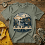 Quiet Waters T-Shirt — Coastal Lighthouse Sunrise Graphic Tee