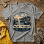 Quiet Waters T-Shirt — Coastal Lighthouse Sunrise Graphic Tee