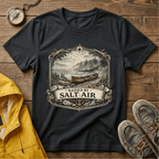T-Shirt — Raised by Salt Air Vintage Coastal Boat Graphic
