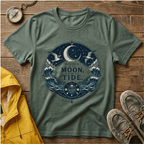 Moon Tide T‑Shirt — Guided by the Moon Nautical Celestial Graphic Tee