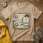 Nautical Explorer T-Shirt — Vintage Map, Compass & Binoculars Travel Graphic