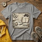 Nautical Explorer T-Shirt — Vintage Map, Compass & Binoculars Travel Graphic