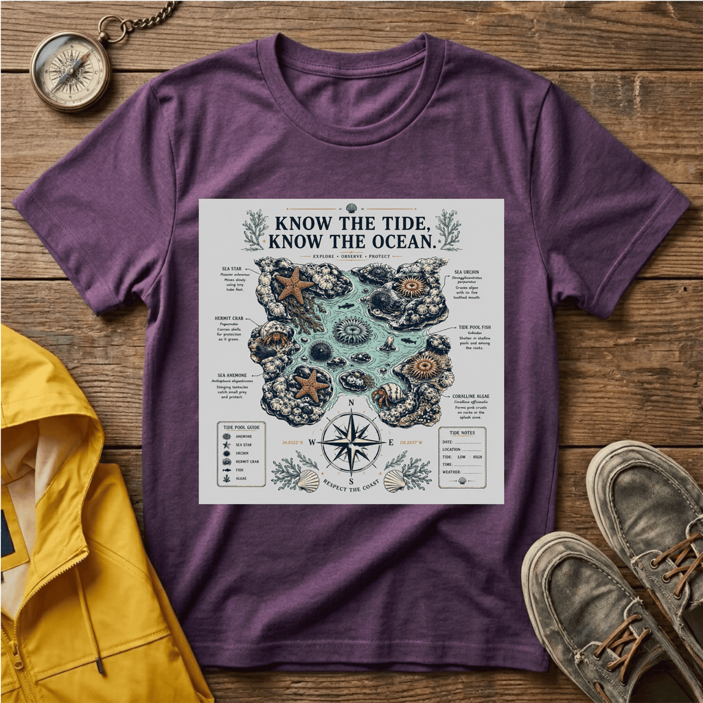 T-Shirt — "Know the Tide, Know the Ocean" Nautical Map Tee